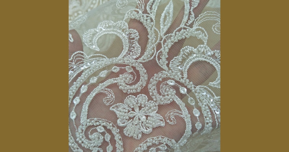 Lace Fabric - Heavy beading wedding