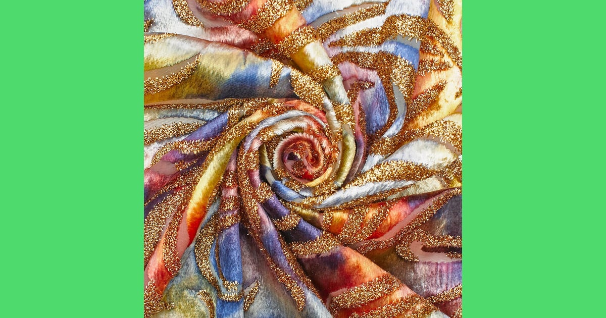Velvet Burnout fabric - Geometric Metallic Velvet