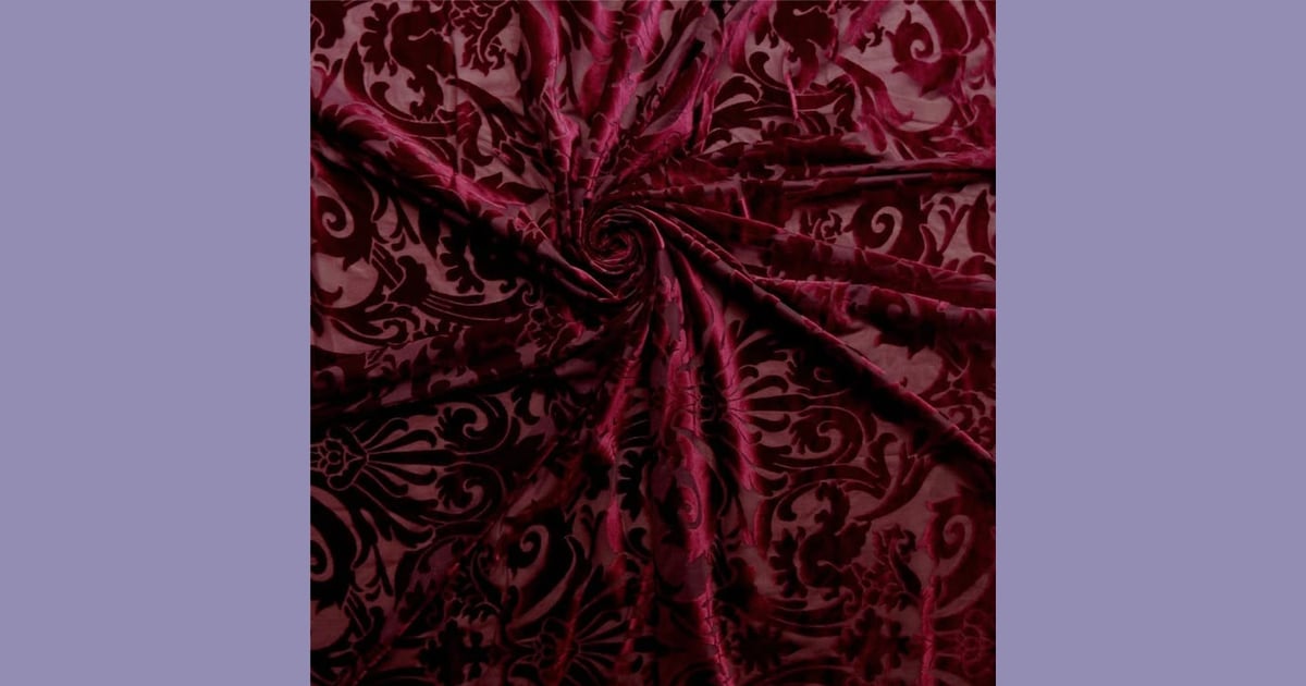 Velvet Burnout fabric - Stretch Burnout Velvet