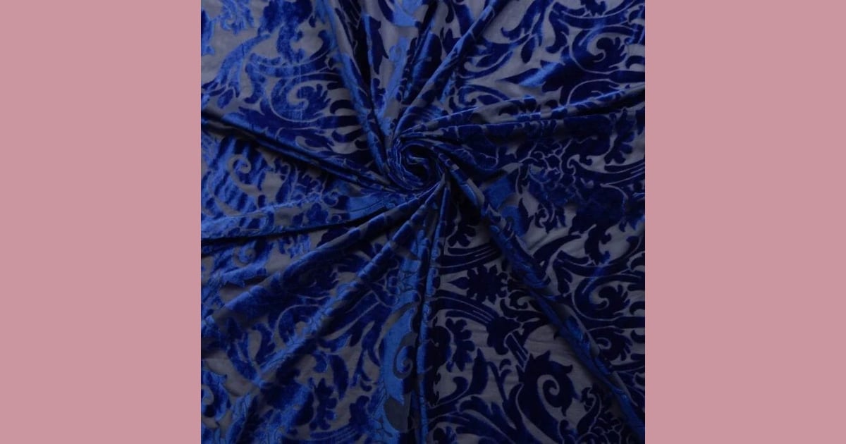 Velvet Burnout fabric - Stretch Burnout Velvet