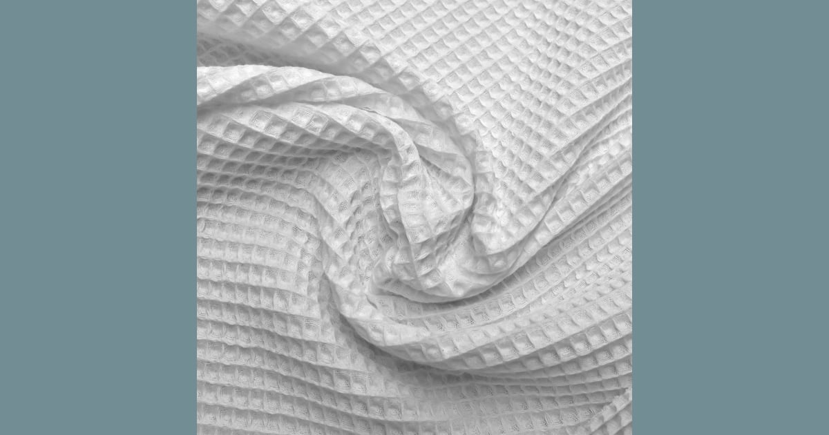 Waffle fabric - White Waffle Fabric